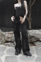 urban form wide zip cargo pants