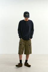Comfort 3-Button Henley Neck (Navy)