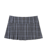 CHECK PLEATS WRAP SKIRT (CHARCOAL) F26QD159