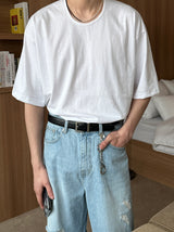 ASCLOレイヤードuネックショートスリーブtシャツ