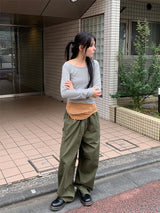 BALLOON SNAP WIDE PANTS (3C)