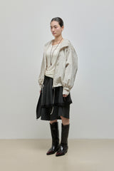 String Hoodie Windbreaker_Beige