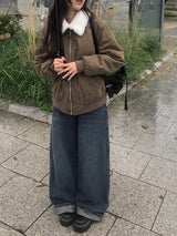 アンディ ロールアップ ワイドウォッシングデニムパンツ