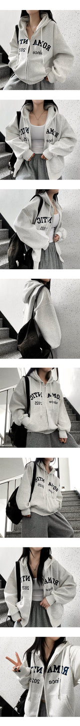 Shine Tantan Embroidered Hooded Zip-Up