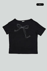 Ribbon unbalanced t-shirt