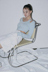 HALTER NECK SHIRRING TOP(MINT)