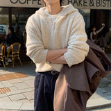 LMN St. 3 Button Alpaca Hooded Knitwear (3 colors)