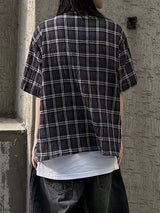 stay check cropped shirt