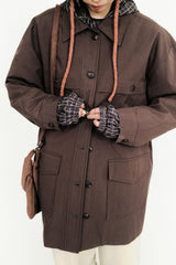 Single collar utility half coat (2color)