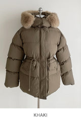 Cerny String Fur Hooded Short Padded Jumper
