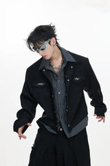 Striped Layered Shirt Jacket