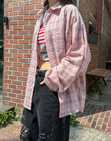 Breed wrinkle checked shirt
