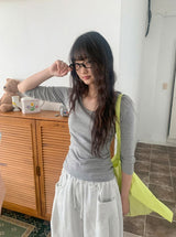 [unisex] Lutsme Curve Cut Bermuda Banding Pants