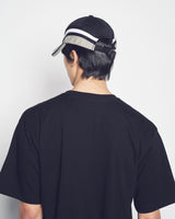 25FW スリートーンアシンメトリーコットンボールキャップ ブラック