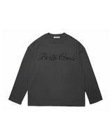 DirtyCoins スクリプトワッフル長袖Tシャツ グレー