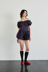 MINI HEART BALLOON SKIRT PANTS / NAVY