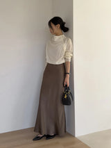 Verona High-Neck Shirred Blouse