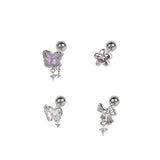 [SET] Aurora Butterfly Ribbon Piercing
