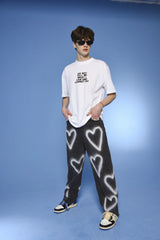 【数量限定】[unisex] heart denim pants (black) 