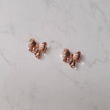 プチデイリーリボンピアス - Rosegold Color