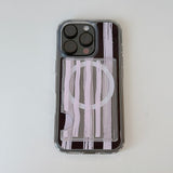 [MADE] [magsafe] pink stipe jelly iphone case