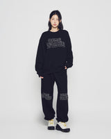 25FW シンプルボーダーラインナッピングパンツ ブラック