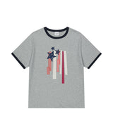FLAG APPLIQUE RINGER TEE