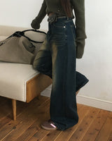 セイムデイシッピング [New Spring Product 10%] [BELLIDE MADE] オーシャンワイドデニムパンツ