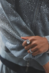 rhinestone zip-up hoodie
