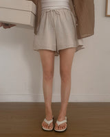 Plain linen short pants