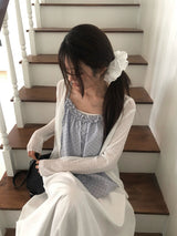 Dough Dot Frill Button Sleeveless