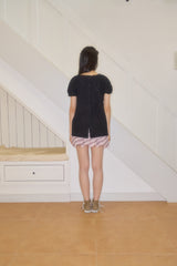 NANA LACE PUFF BLOUSE (BLACK)