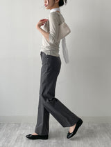 Cotton Nylon Semi-Bootcut Pants