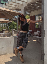Super Pocket Cargo Half Denim Pants