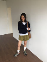 カシミアファインウールVネックニット(7color)