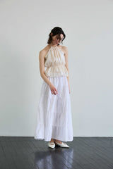 PEARL HALTERNECK TOP / IVORY