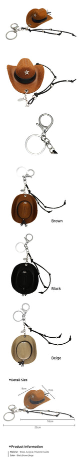Cowboy Star Tassle Keychain