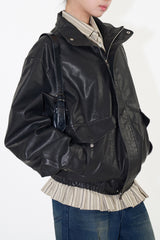 Glow oversized leather jakcet