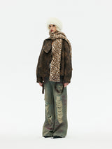 Emoha Y2k The must-have leopard print fur scarf for the popular hot girls in Shibuya