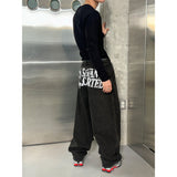 [Unisex] バックプリントバルーンワイドパンツ(2color)
