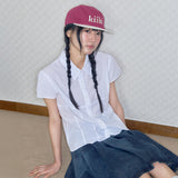 logo two tone cap red & ivory