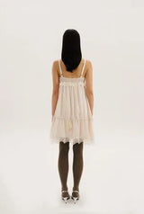Antique lace dress - beige
