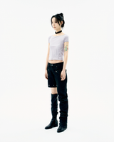 Detachable Button Denim Pants / Black