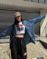I love raglan crop short sleeve