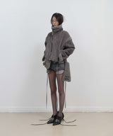Detachable Fur Shearling Jacket / Charcoal
