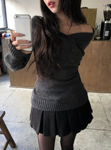 Elda Wool Belt Pleated Mini Skirt