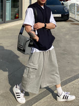 テリーカーゴスウェットストリングハーフパンツ 3C
