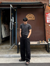 ダンブルストライプマッスルフィットショートスリーブTシャツ