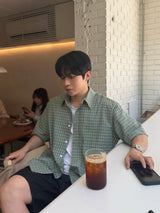 ダードポアチェックショートスリーブシャツ