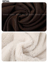 Deep Brown Checkered Warm Leather Half Coat